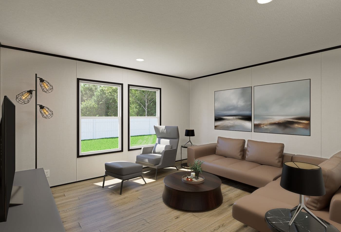 The ECLIPSE Family Room. This Manufactured Mobile Home features 4 bedrooms and 2 baths.