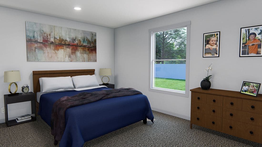 The AFRICA Primary Bedroom. This Manufactured Mobile Home features 3 bedrooms and 2 baths.