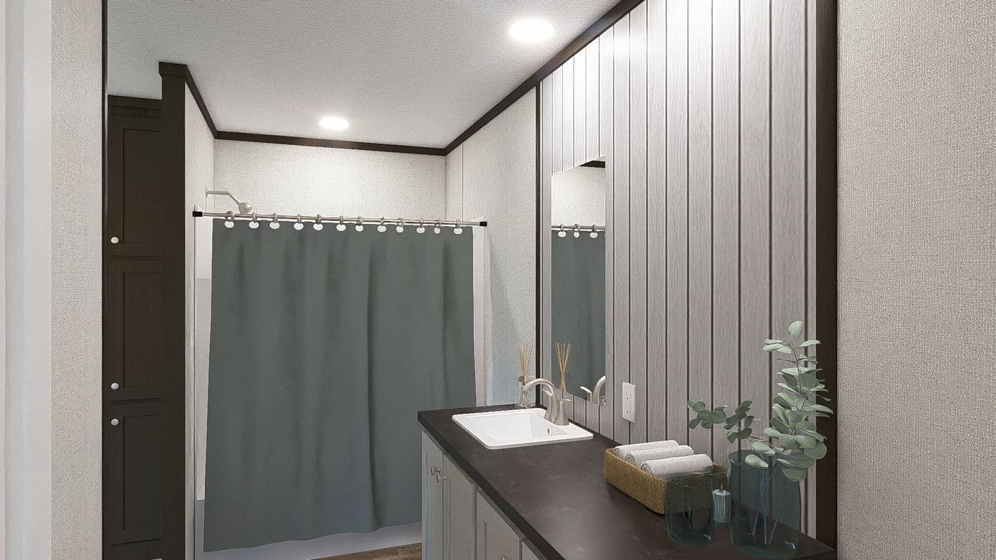 The IMPACT Primary Bathroom. This Manufactured Mobile Home features 4 bedrooms and 2 baths.