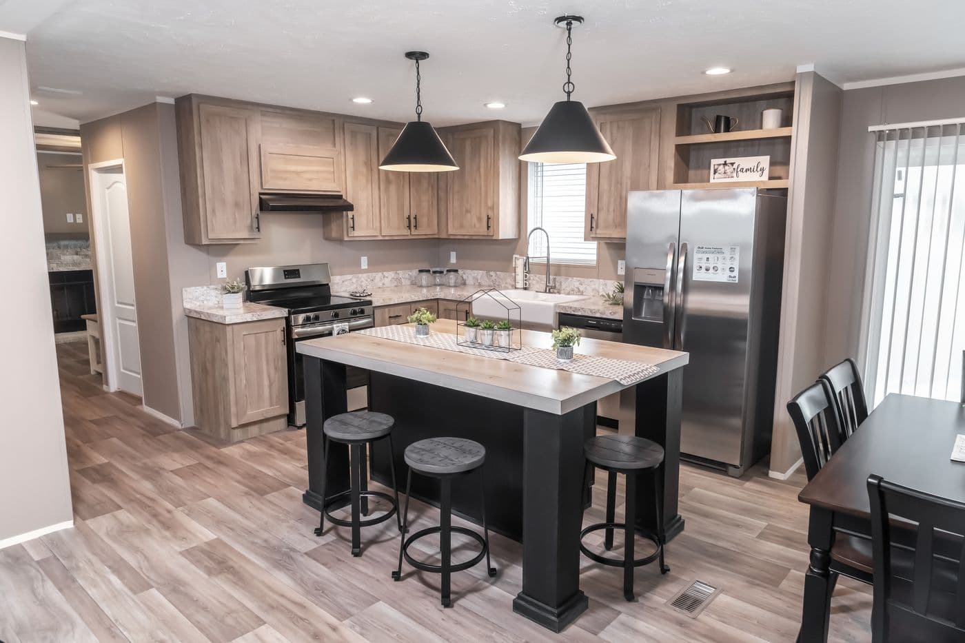 The TRADITION 56D Kitchen. This Manufactured Mobile Home features 3 bedrooms and 2 baths.