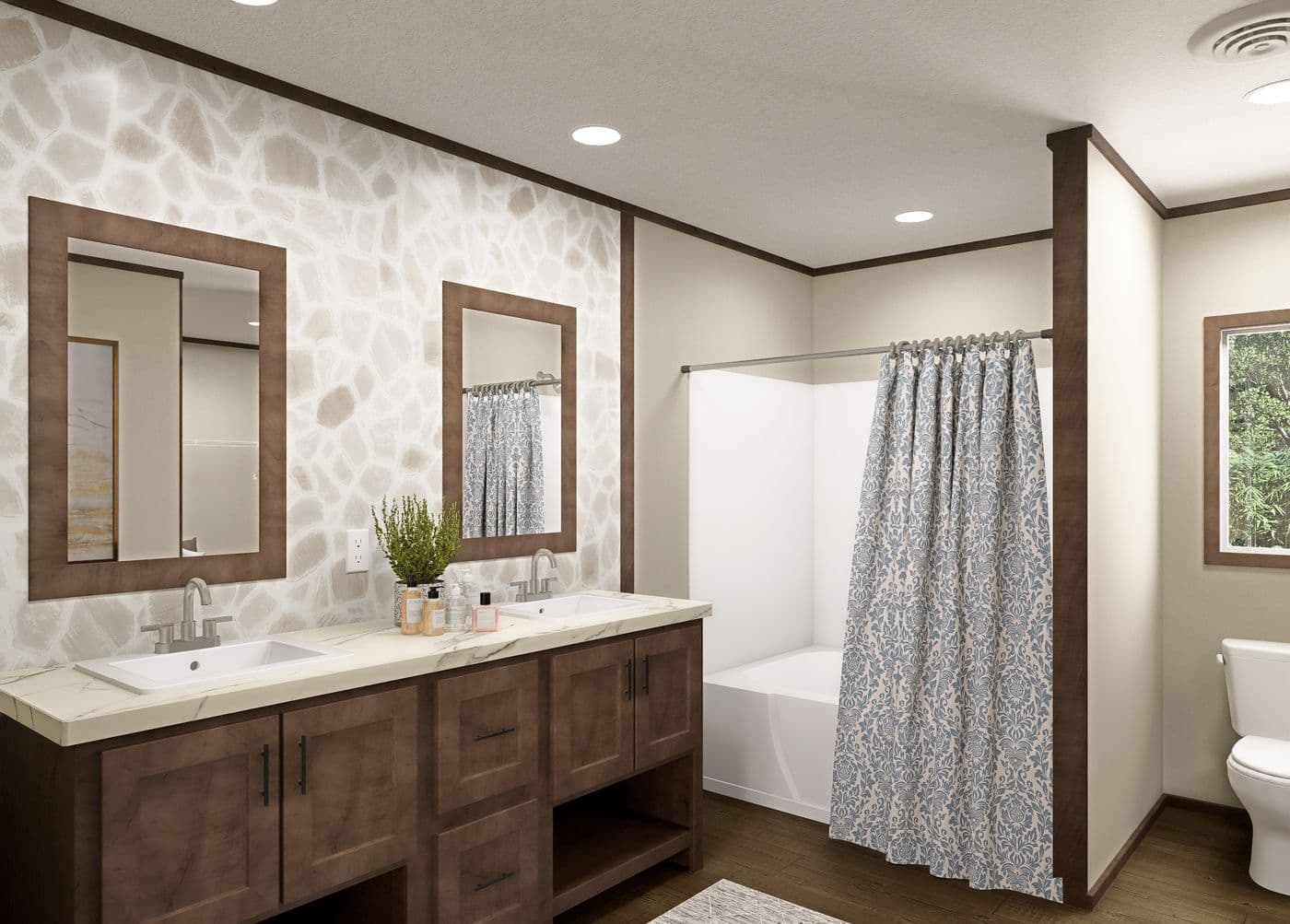 The CROCKETT Primary Bathroom. This Manufactured Mobile Home features 3 bedrooms and 2 baths.