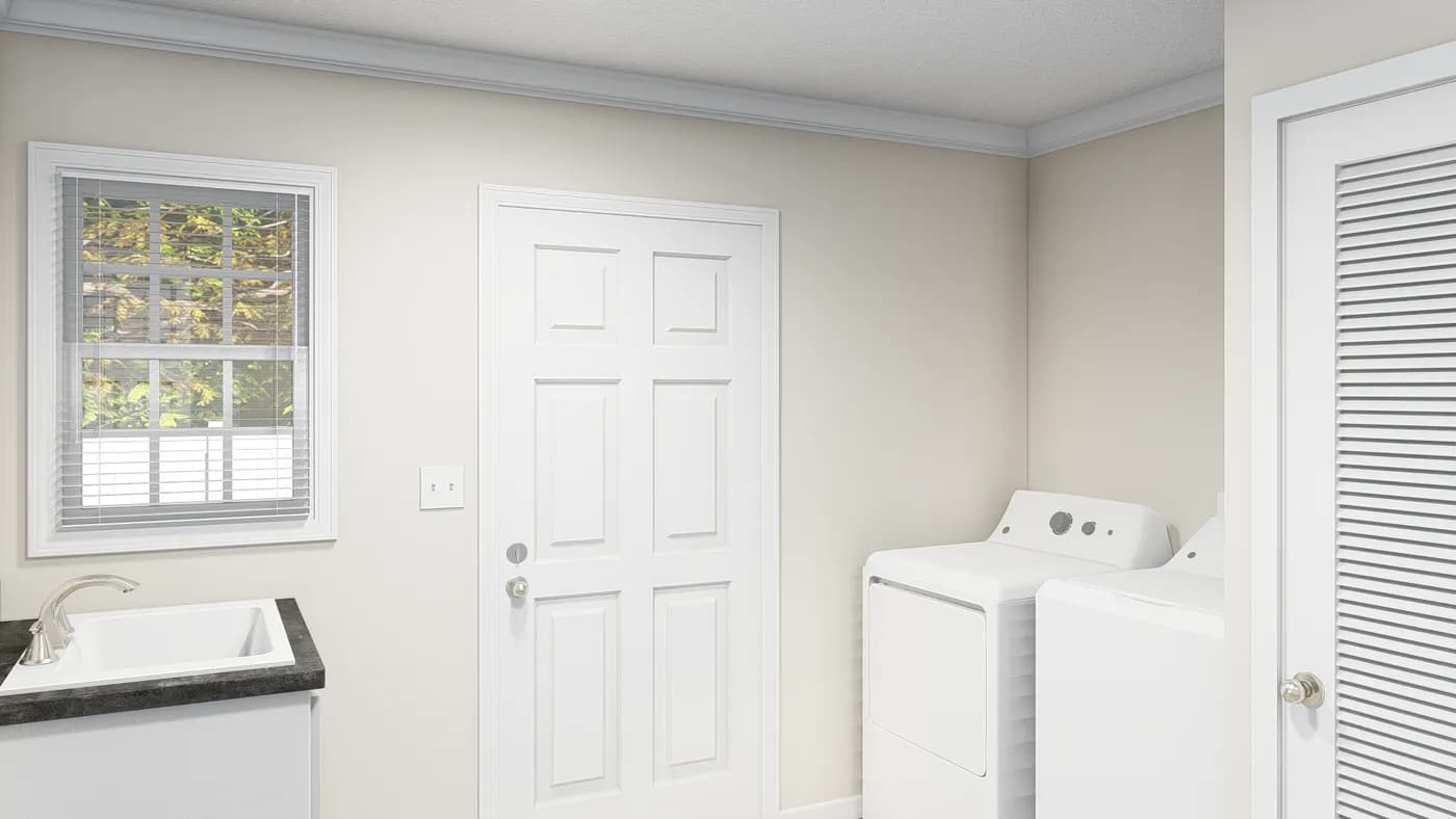 The PALMETTO 6101 Utility Room. This Manufactured Mobile Home features 4 bedrooms and 2.5 baths.