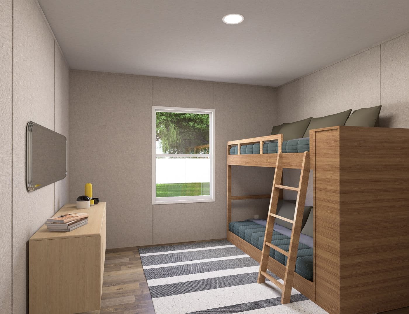 The SYCAMORE Guest Bedroom. This Manufactured Mobile Home features 4 bedrooms and 2 baths.