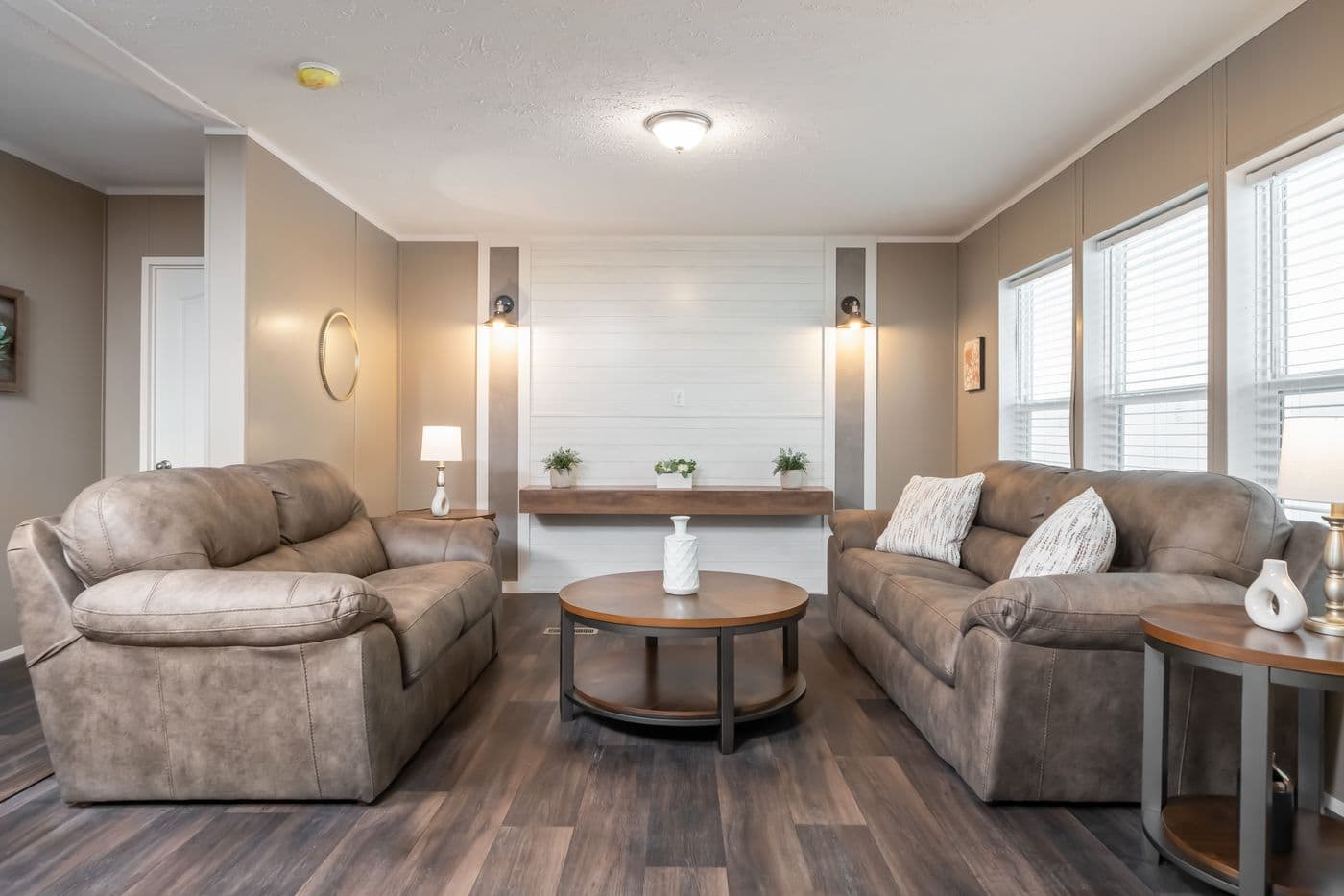 The ISLAND BREEZE 64 Living Room. This Manufactured Mobile Home features 4 bedrooms and 2 baths.