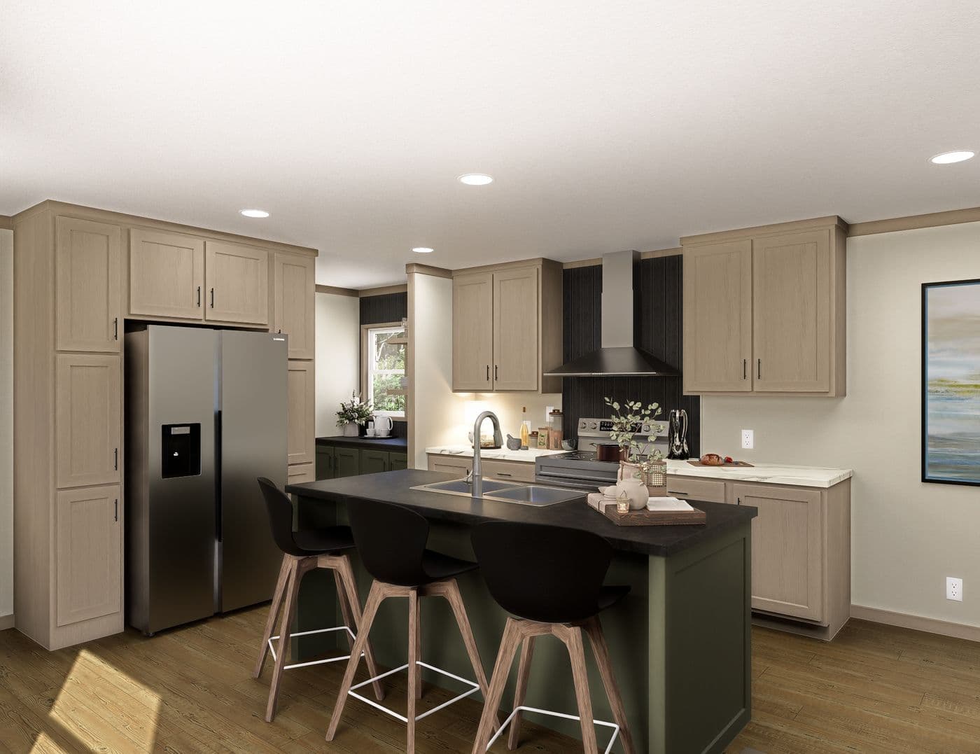 The SYDNEY Kitchen. This Manufactured Mobile Home features 3 bedrooms and 2 baths.