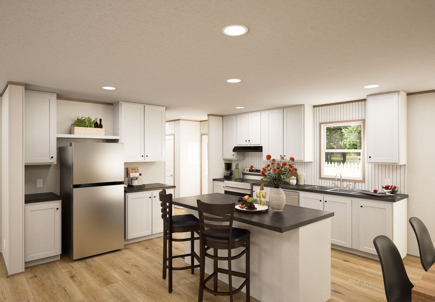 The GROVE Kitchen. This Manufactured Mobile Home features 3 bedrooms and 2 baths.