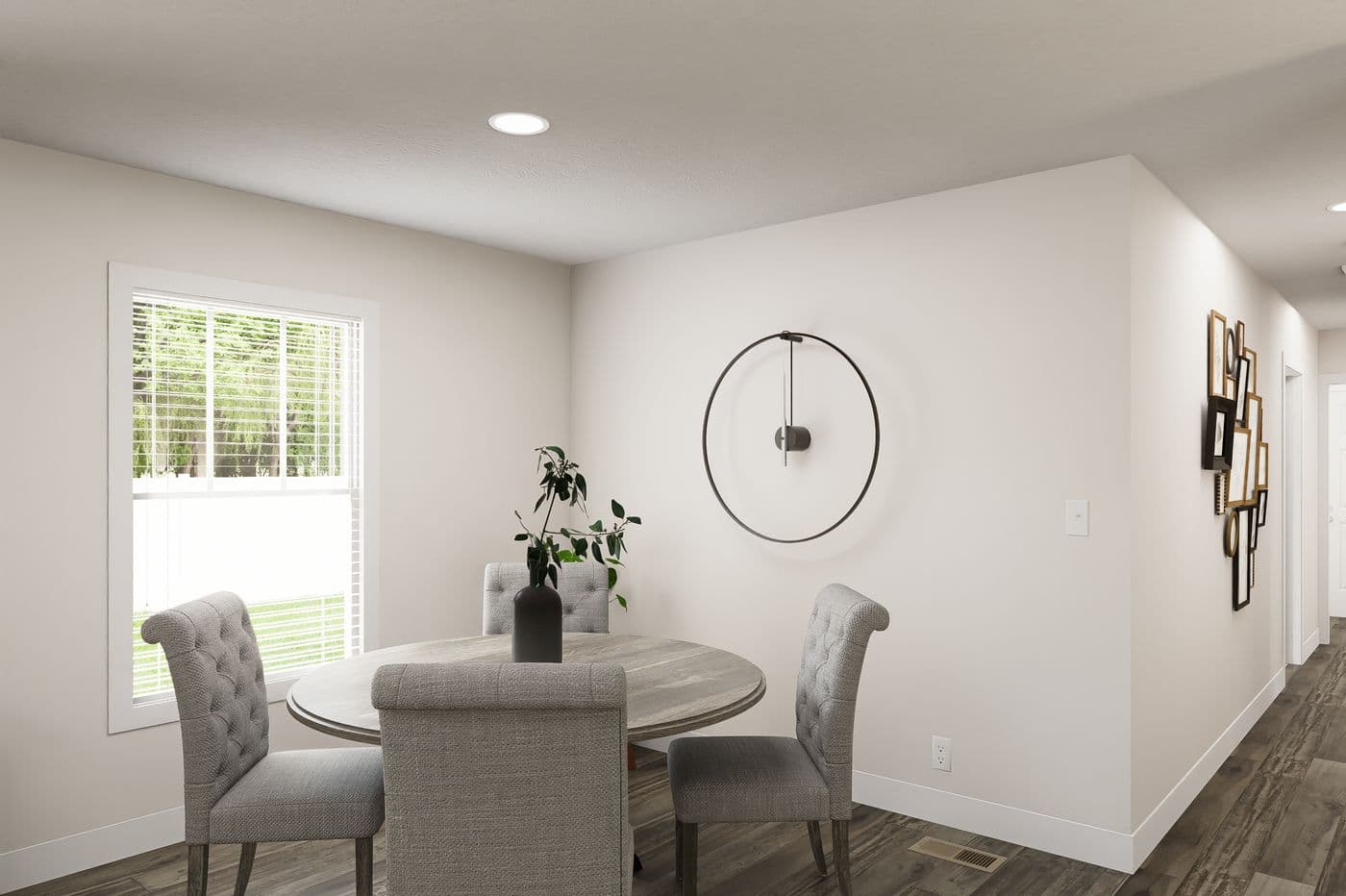 The 6028-MS067-3 HUNTINGTON Dining Room. This Manufactured Mobile Home features 4 bedrooms and 2 baths.
