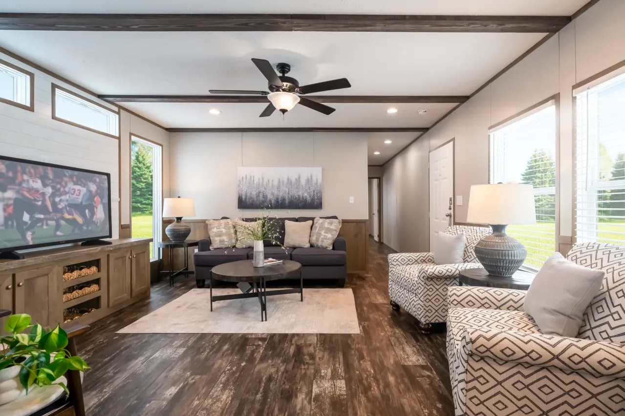 The ANNIVERSARY ENTERTAINER Exterior. This Manufactured Mobile Home features 3 bedrooms and 2 baths.