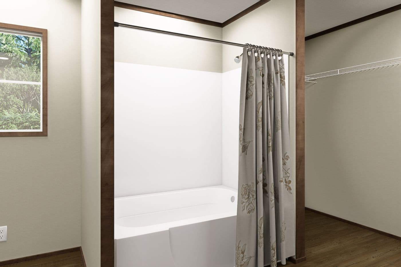 The SNOWCAP Primary Bathroom. This Manufactured Mobile Home features 4 bedrooms and 2.5 baths.