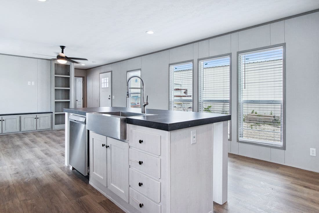 The RESOLUTION 16682X Kitchen. This Manufactured Mobile Home features 2 bedrooms and 2 baths.