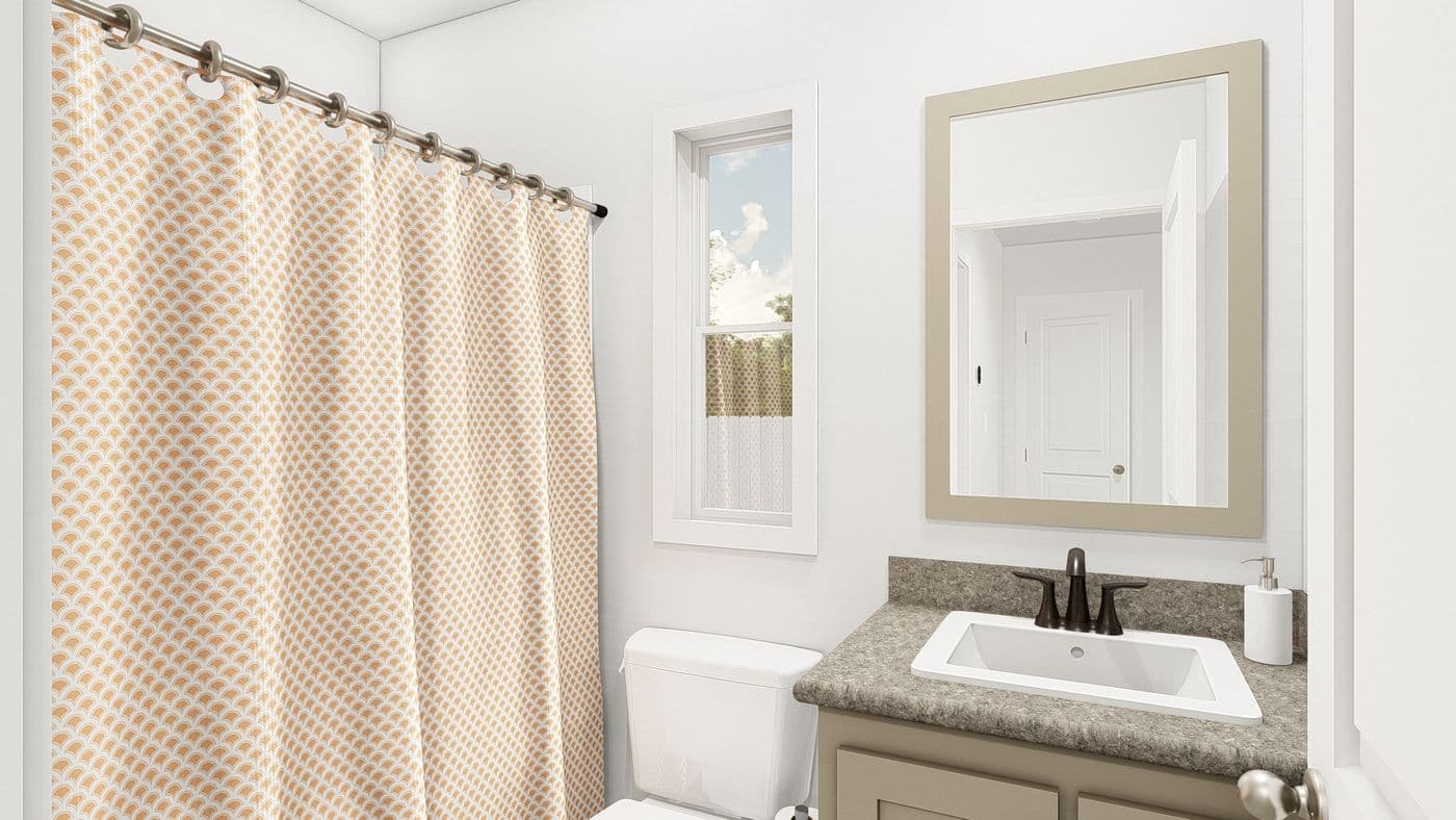 The DRM482F 48'              DREAM Guest Bathroom. This Manufactured Mobile Home features 3 bedrooms and 2 baths.