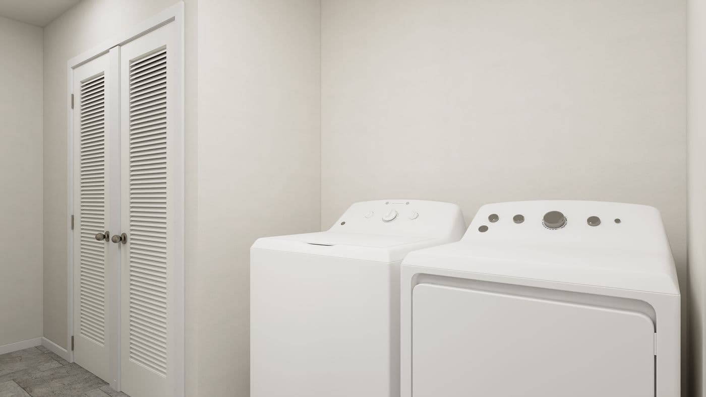 The SLE 561F Utility Room. This Manufactured Mobile Home features 3 bedrooms and 2 baths.