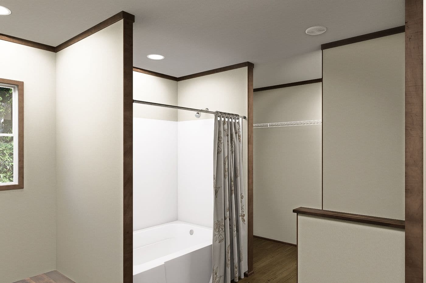 The SNOWCAP Primary Bathroom. This Manufactured Mobile Home features 4 bedrooms and 2.5 baths.