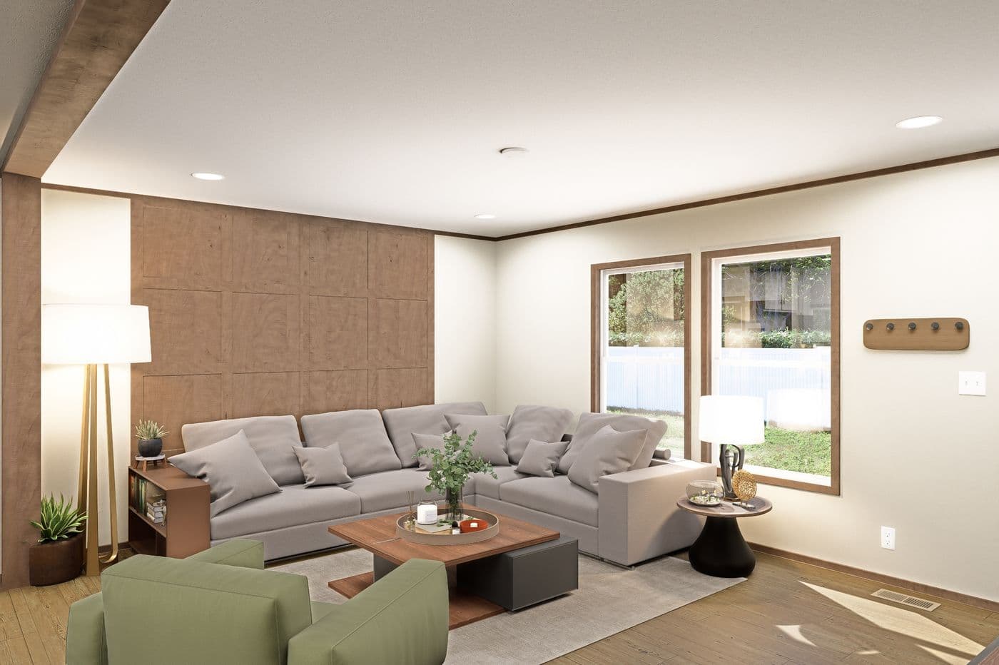 The EXPEDITION Living Room. This Manufactured Mobile Home features 4 bedrooms and 2 baths.