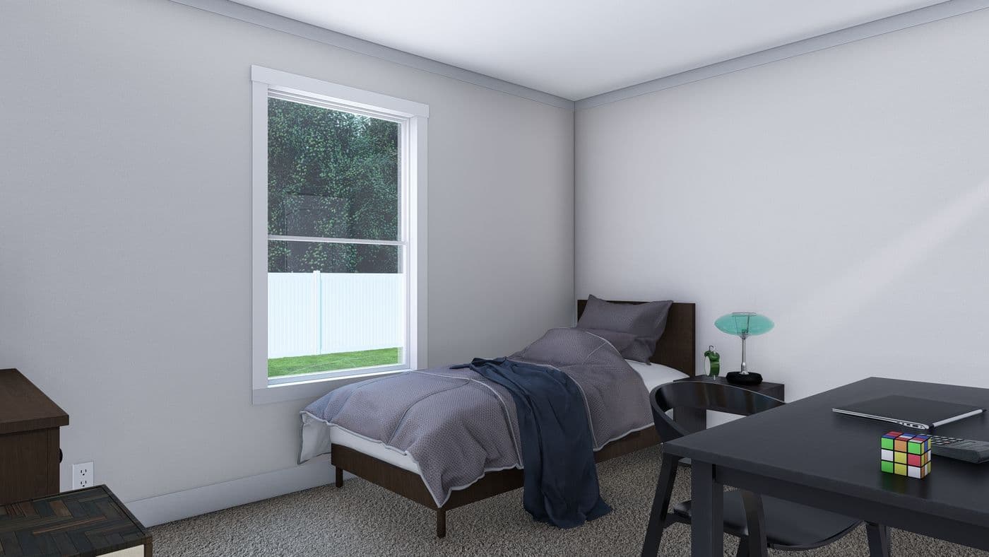 The SUPERFLY Bedroom. This Modular Home features 5 bedrooms and 2 baths.