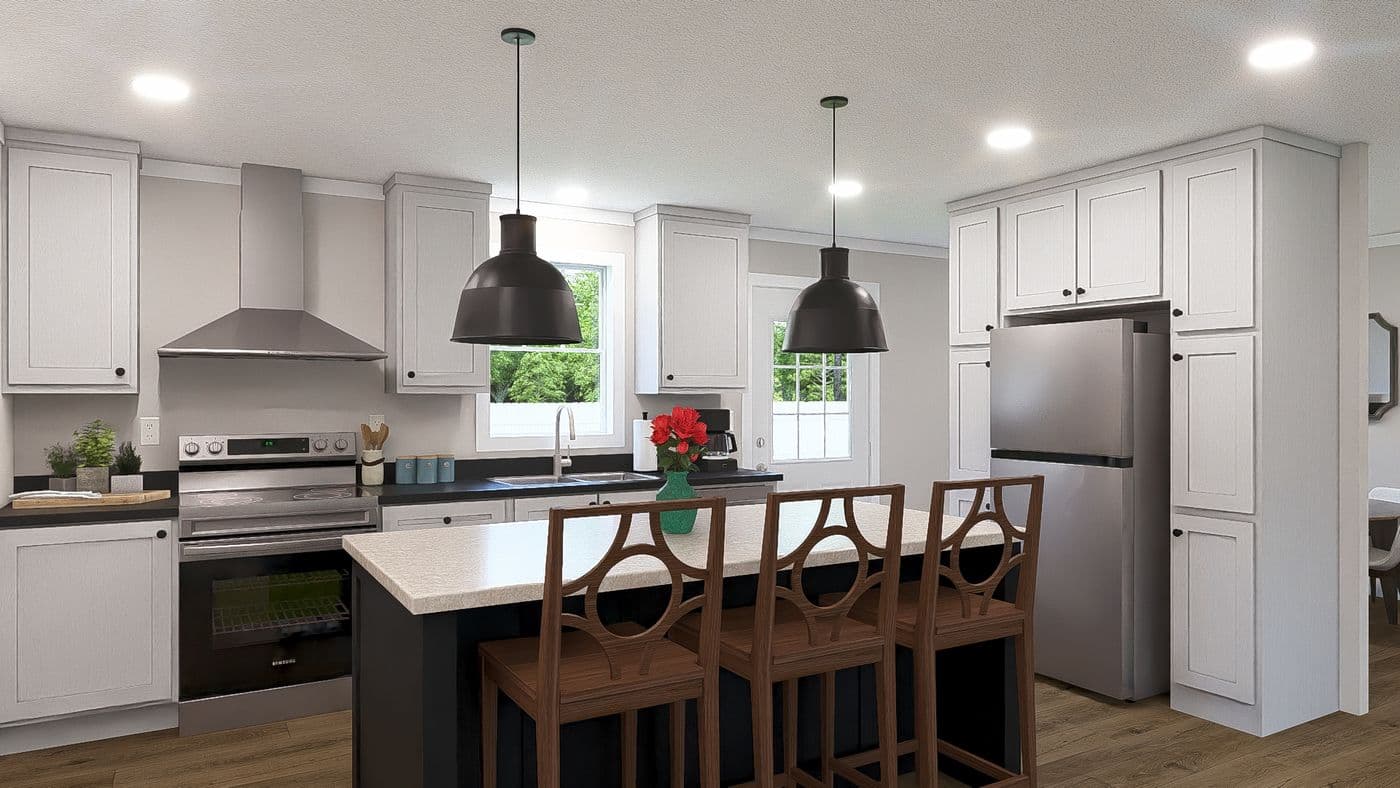 The BROWN EYED GIRL Kitchen. This Manufactured Mobile Home features 4 bedrooms and 2 baths.