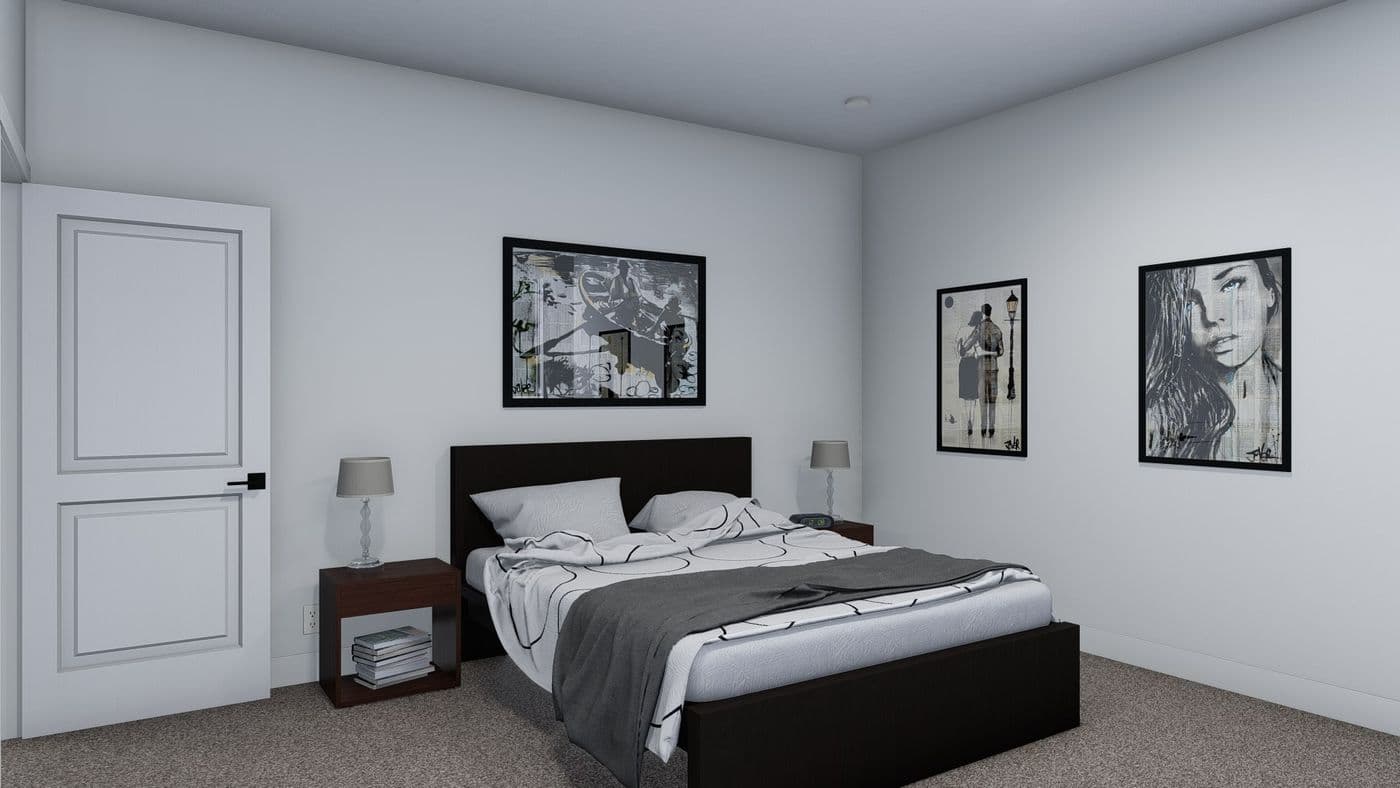 The BRYCE Primary Bedroom. This Manufactured Mobile Home features 3 bedrooms and 2 baths.