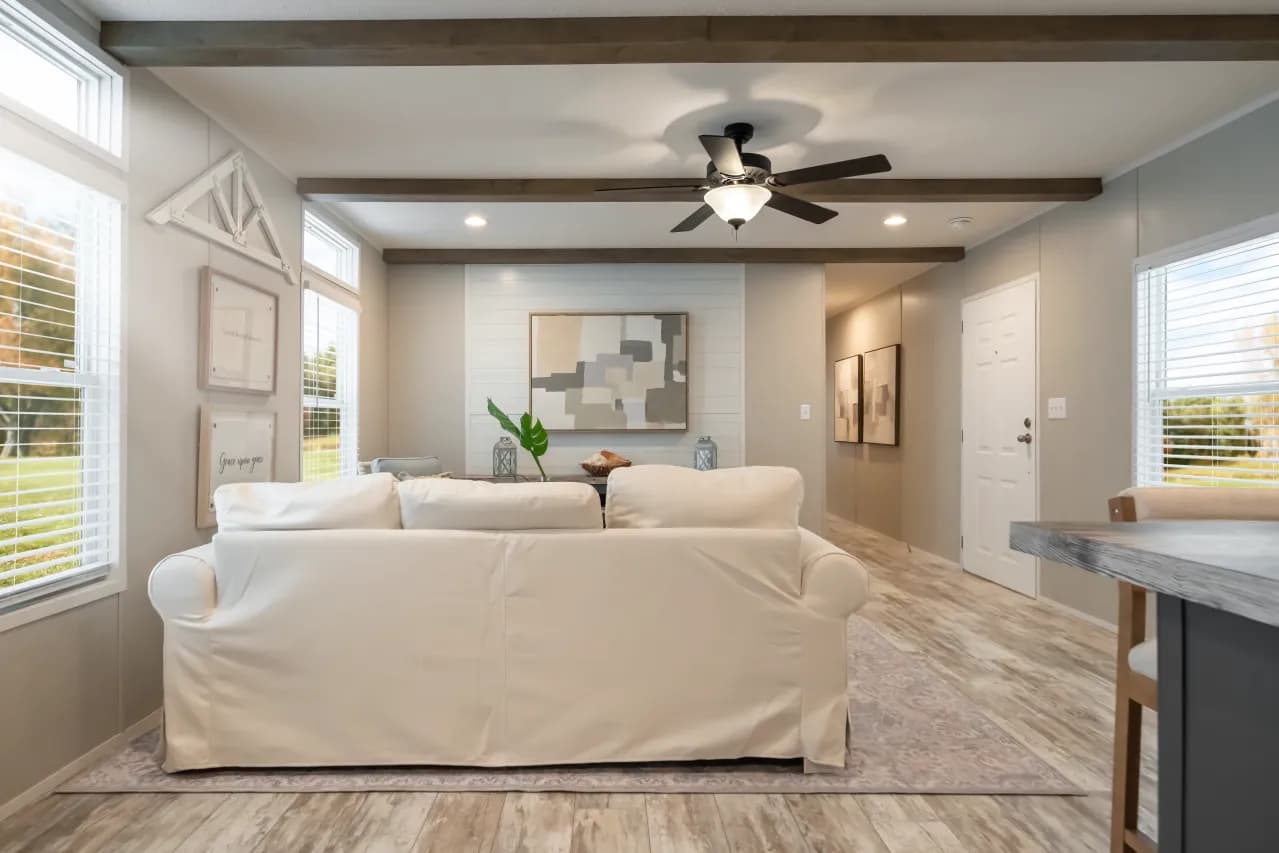 The ANNIVERSARY CHOICE Exterior. This Manufactured Mobile Home features 3 bedrooms and 2 baths.