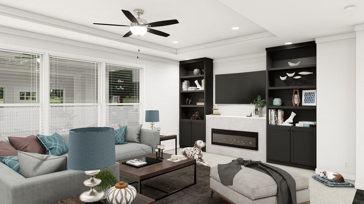 The ING621K TAMARACK            GW Living Room. This Manufactured Mobile Home features 3 bedrooms and 2 baths.