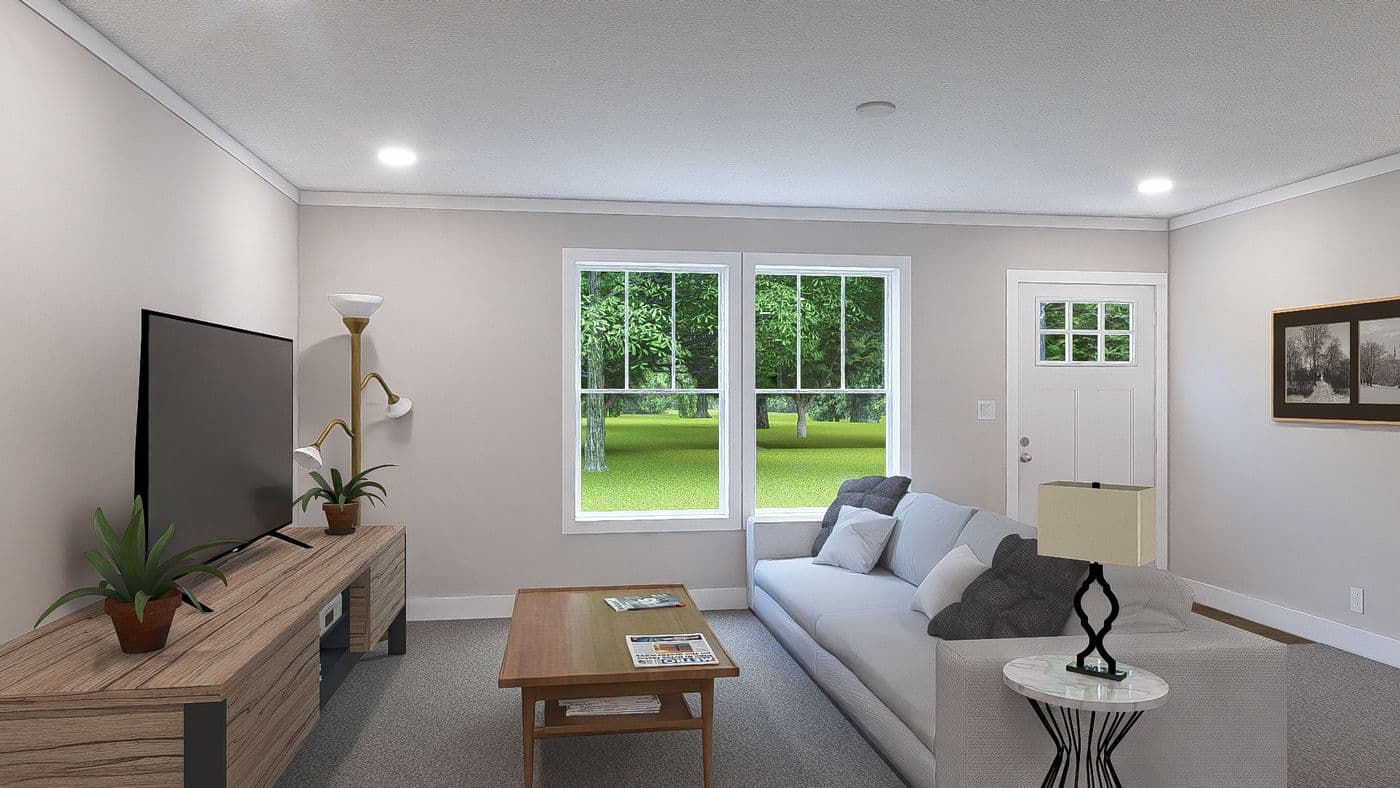 The SHOUT Living Room. This Modular Home features 3 bedrooms and 2 baths.