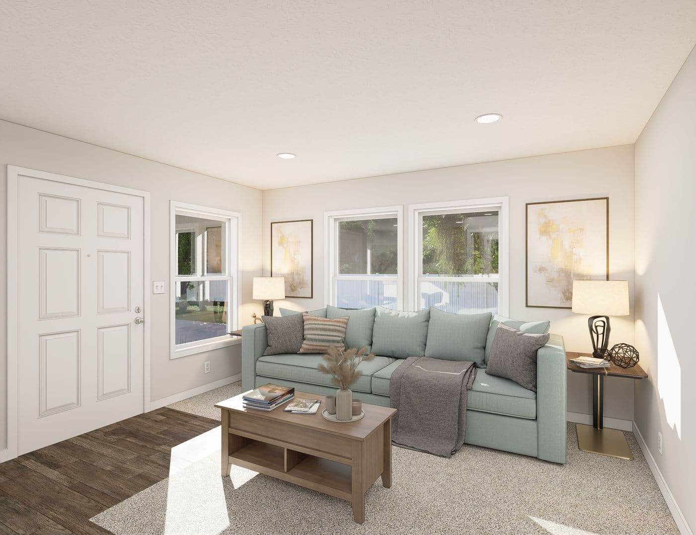 The 5038 IMAGINE Living Room. This Manufactured Mobile Home features 3 bedrooms and 2 baths.
