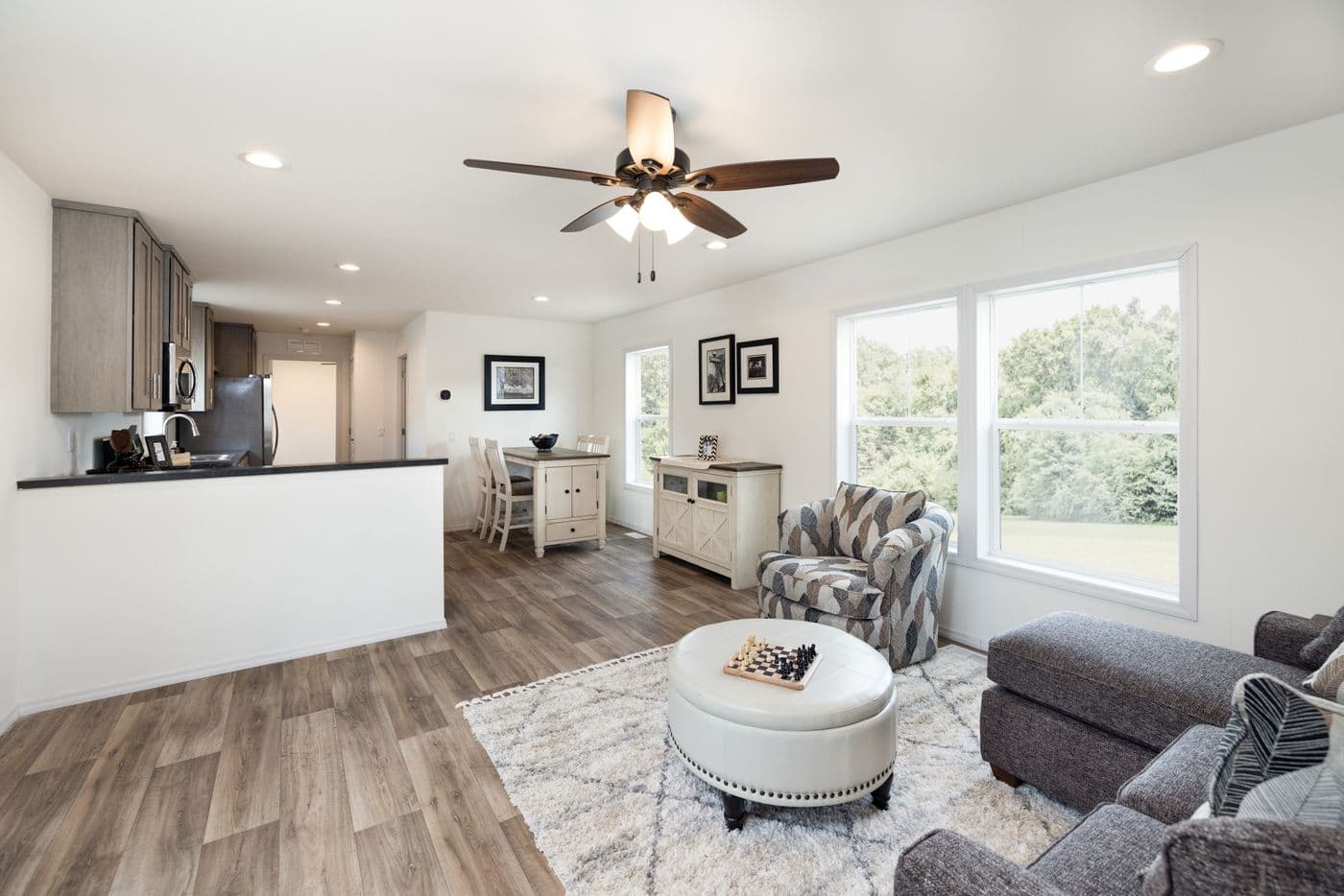 The RAMSEY 216-2 Living Room. This Manufactured Mobile Home features 3 bedrooms and 2 baths.