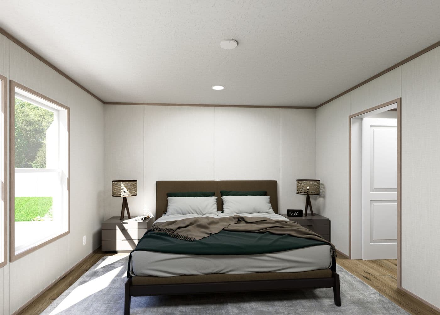 The ASPIRE Primary Bedroom. This Manufactured Mobile Home features 3 bedrooms and 2 baths.