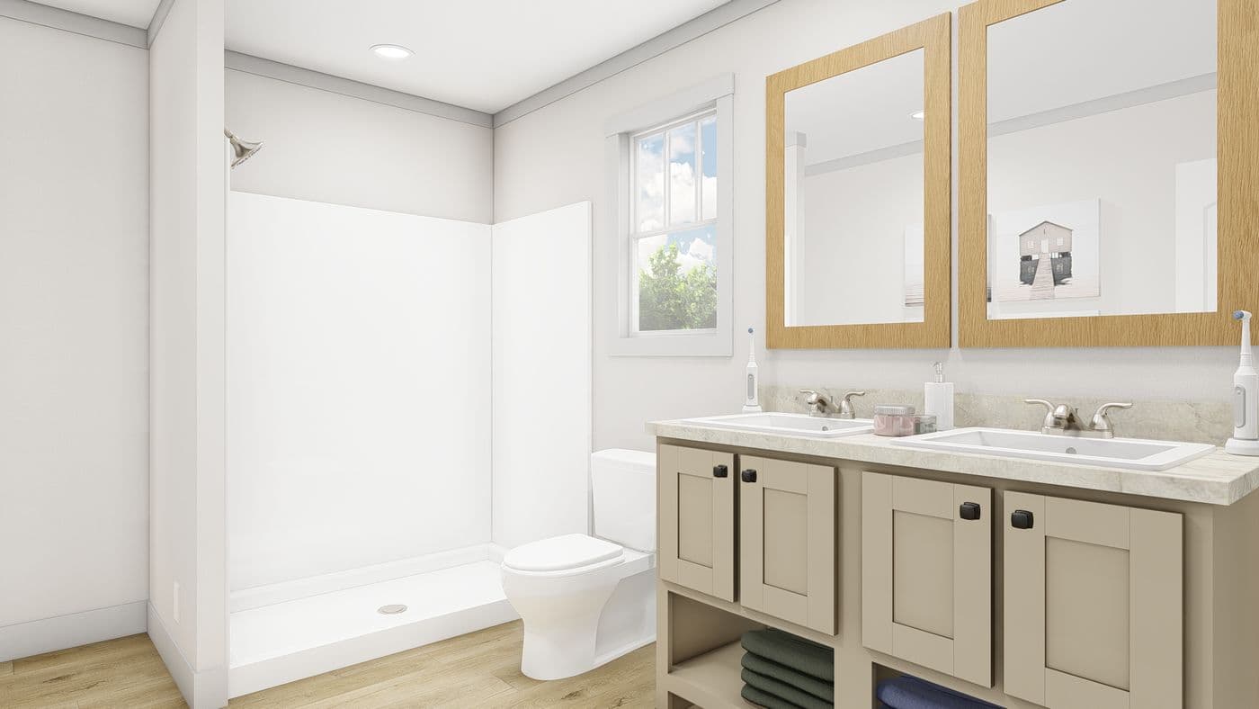 The AFRICA Primary Bathroom. This Manufactured Mobile Home features 3 bedrooms and 2 baths.