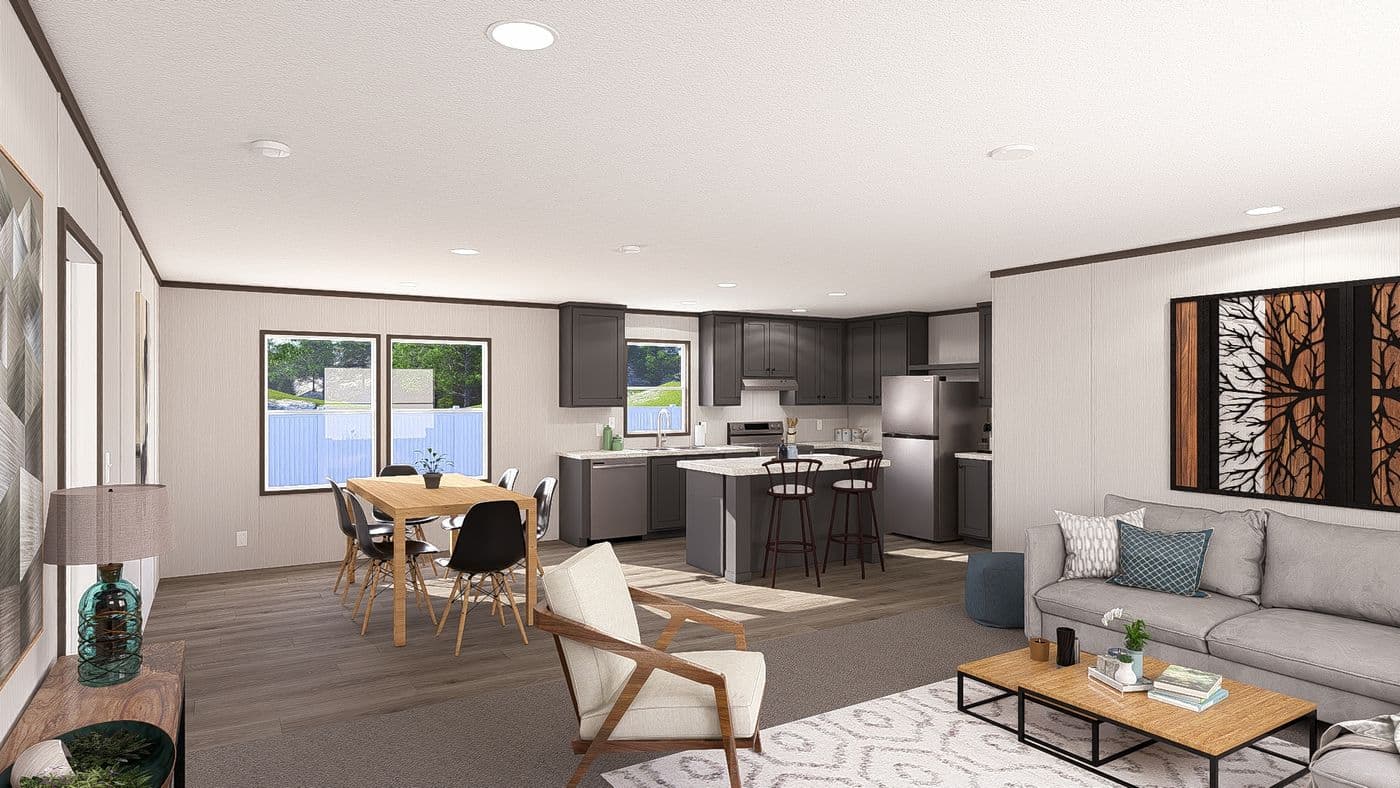 The LEGEND 28X68 Living Room. This Manufactured Mobile Home features 4 bedrooms and 2 baths.