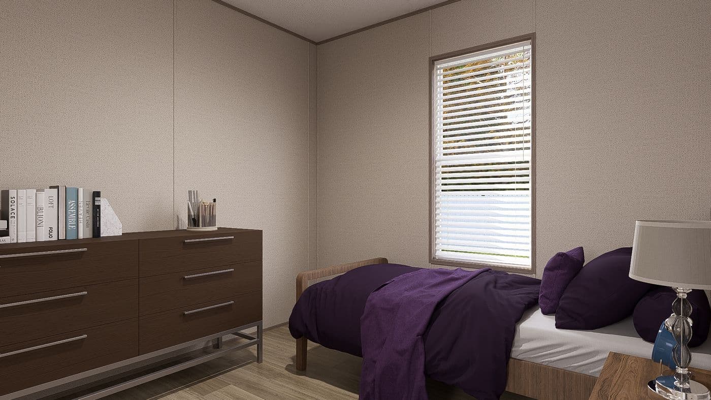 The BLAZER 66 F Bedroom. This Manufactured Mobile Home features 3 bedrooms and 2 baths.