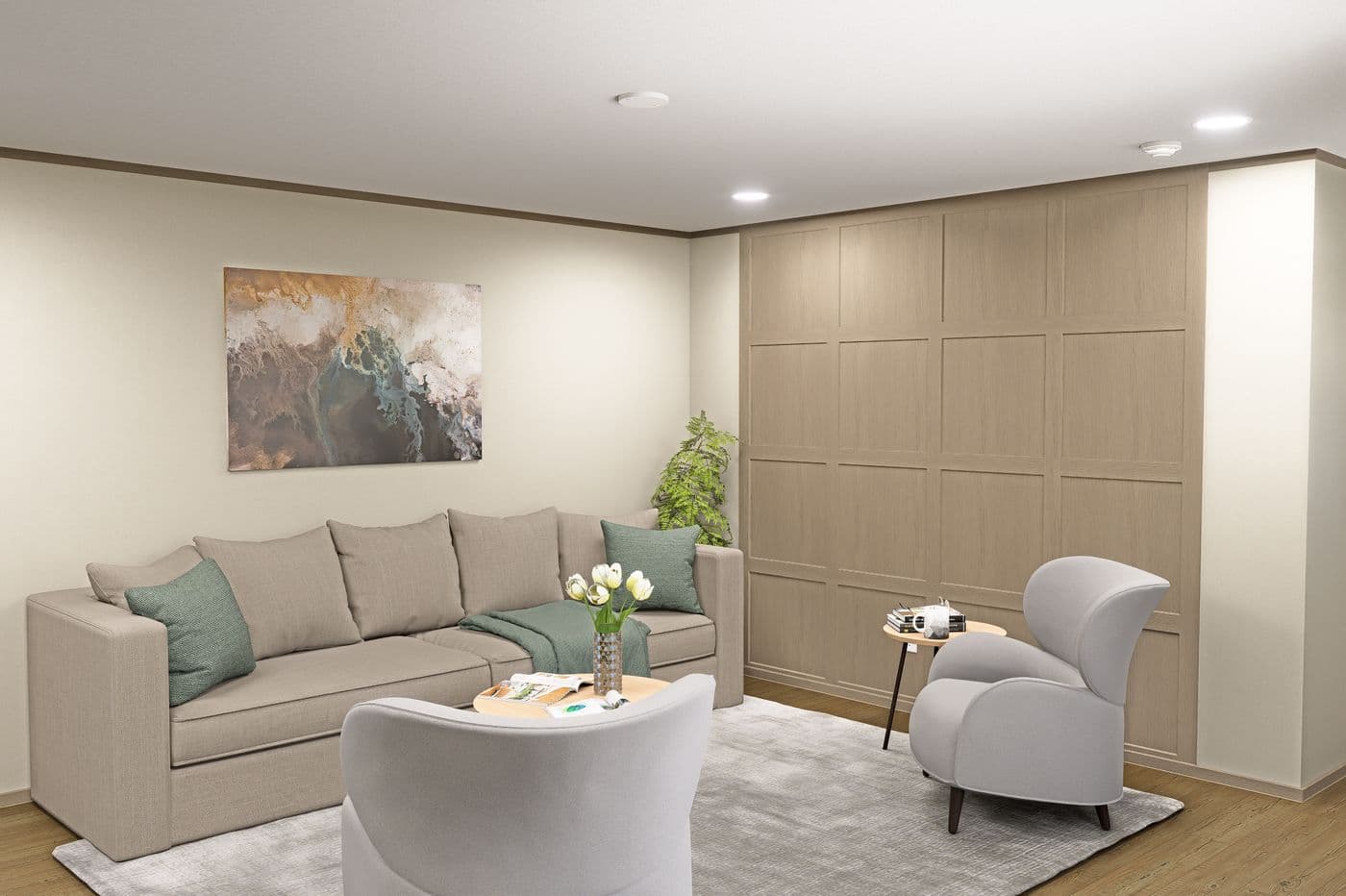 The MARINER Living Room. This Manufactured Mobile Home features 3 bedrooms and 2 baths.