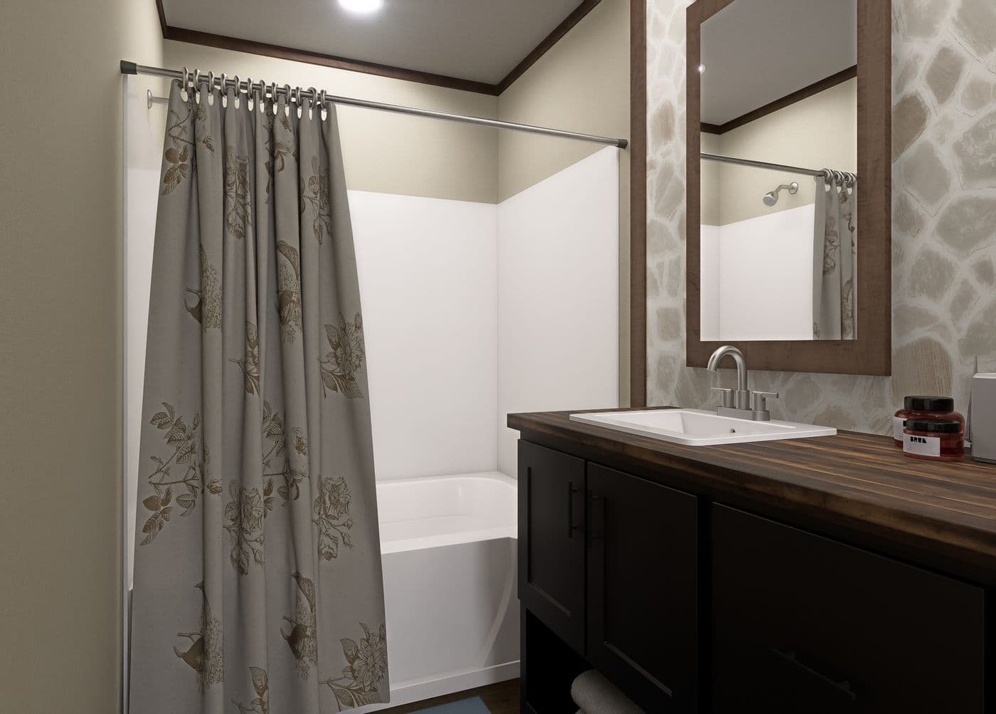 The VOYAGE Primary Bathroom. This Manufactured Mobile Home features 3 bedrooms and 2 baths.