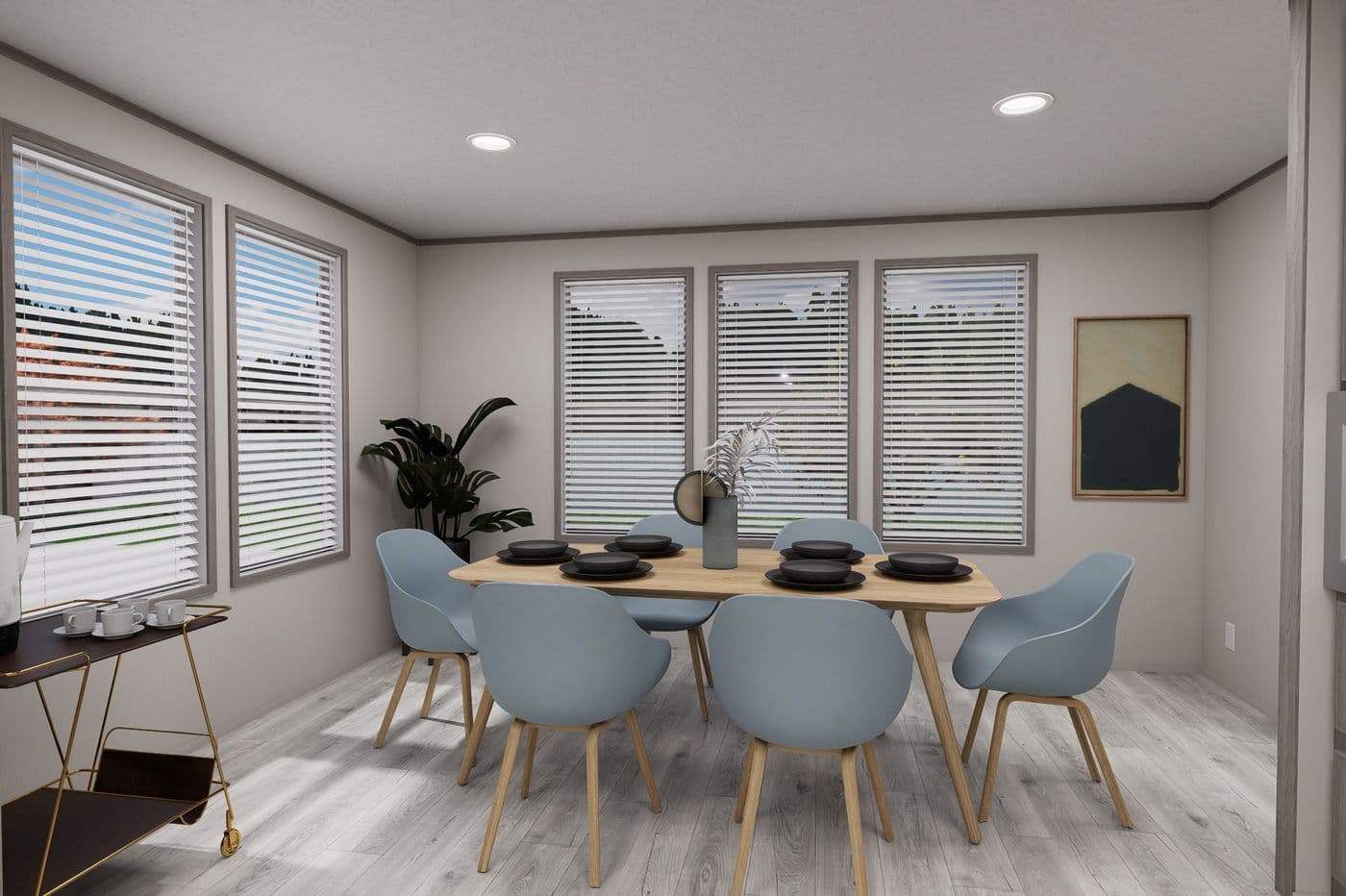 The DIAMOND Dining Room. This Manufactured Mobile Home features 3 bedrooms and 2 baths.