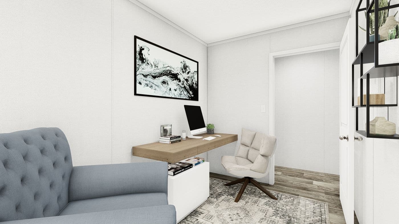 The PERIDOT Guest Bedroom. This Manufactured Mobile Home features 2 bedrooms and 1 bath.
