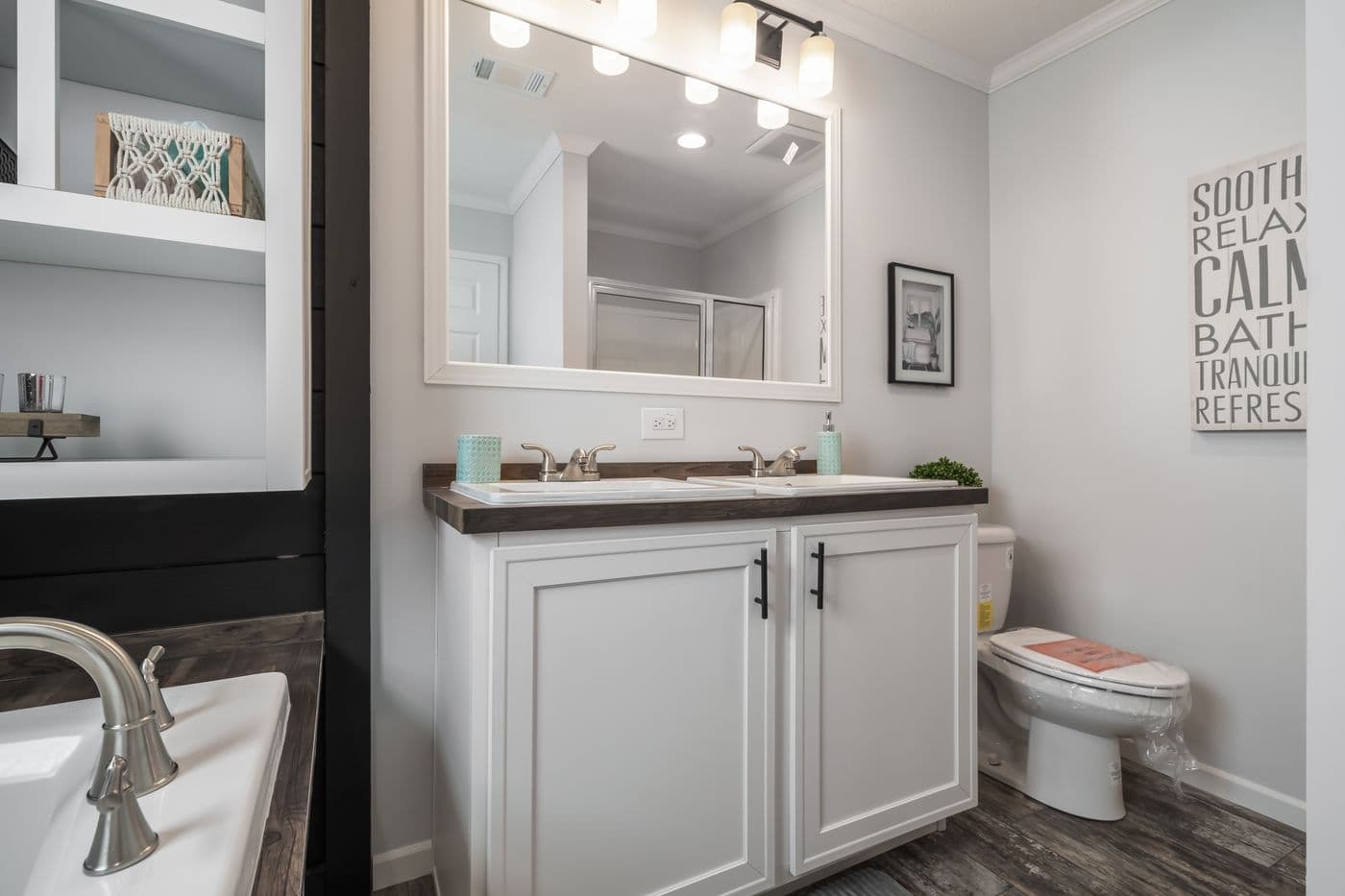 The THE MERCER Primary Bathroom. This Manufactured Mobile Home features 3 bedrooms and 2 baths.