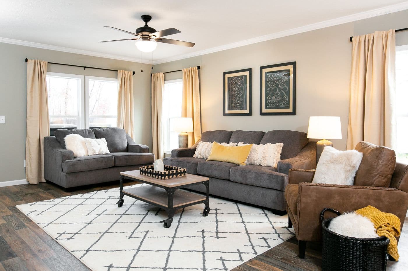 The BELMONT Living Room. This Manufactured Mobile Home features 3 bedrooms and 2 baths.