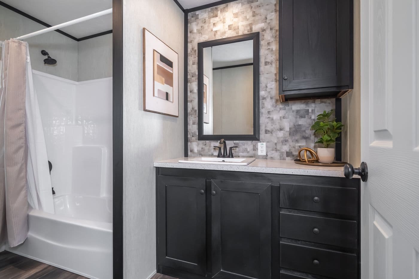 The THE DARK NOVA Guest Bathroom. 