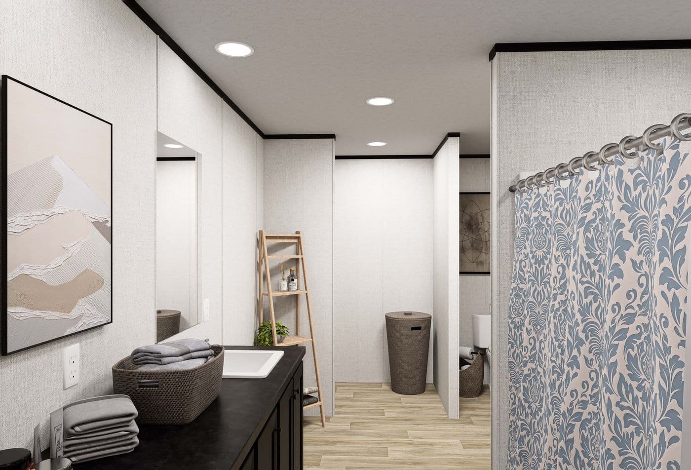 The HORIZON DAWN Primary Bathroom. This Manufactured Mobile Home features 3 bedrooms and 2 baths.