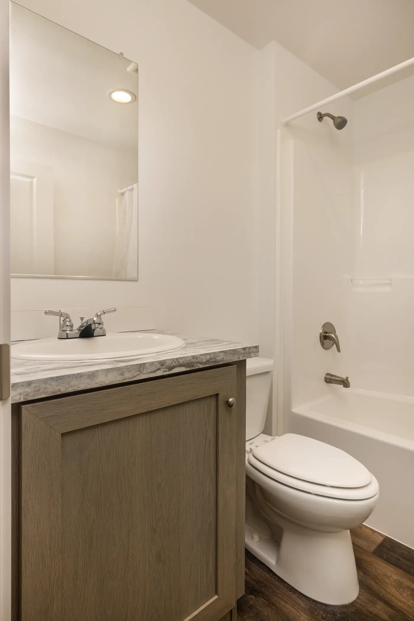 The RAMSEY 223 Guest Bathroom. This Manufactured Mobile Home features 3 bedrooms and 2 baths.
