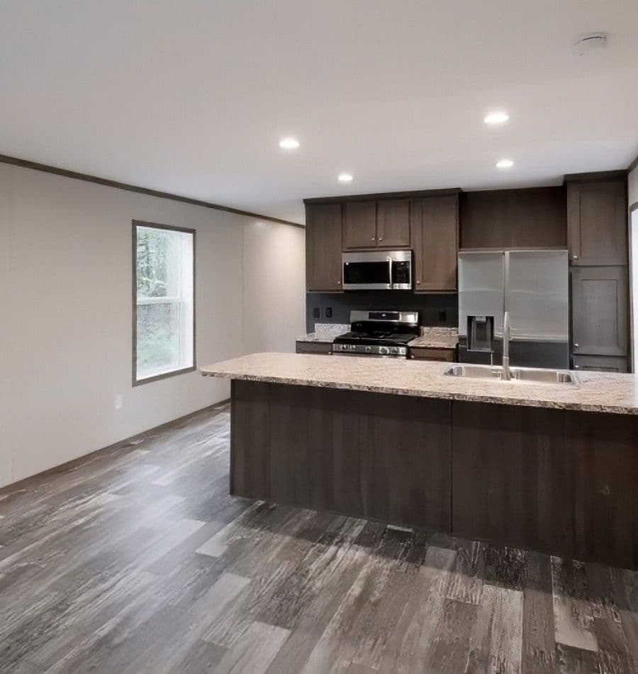 The PERIDOT Kitchen. This Manufactured Mobile Home features 2 bedrooms and 1 bath.