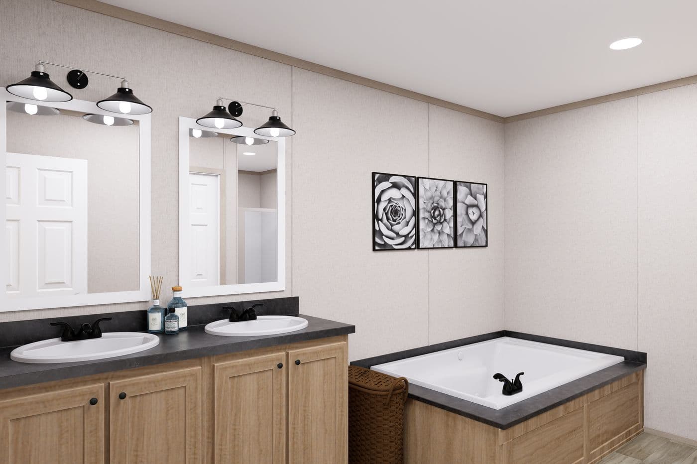 The TRADITION 3260 Primary Bathroom. This Manufactured Mobile Home features 3 bedrooms and 2 baths.