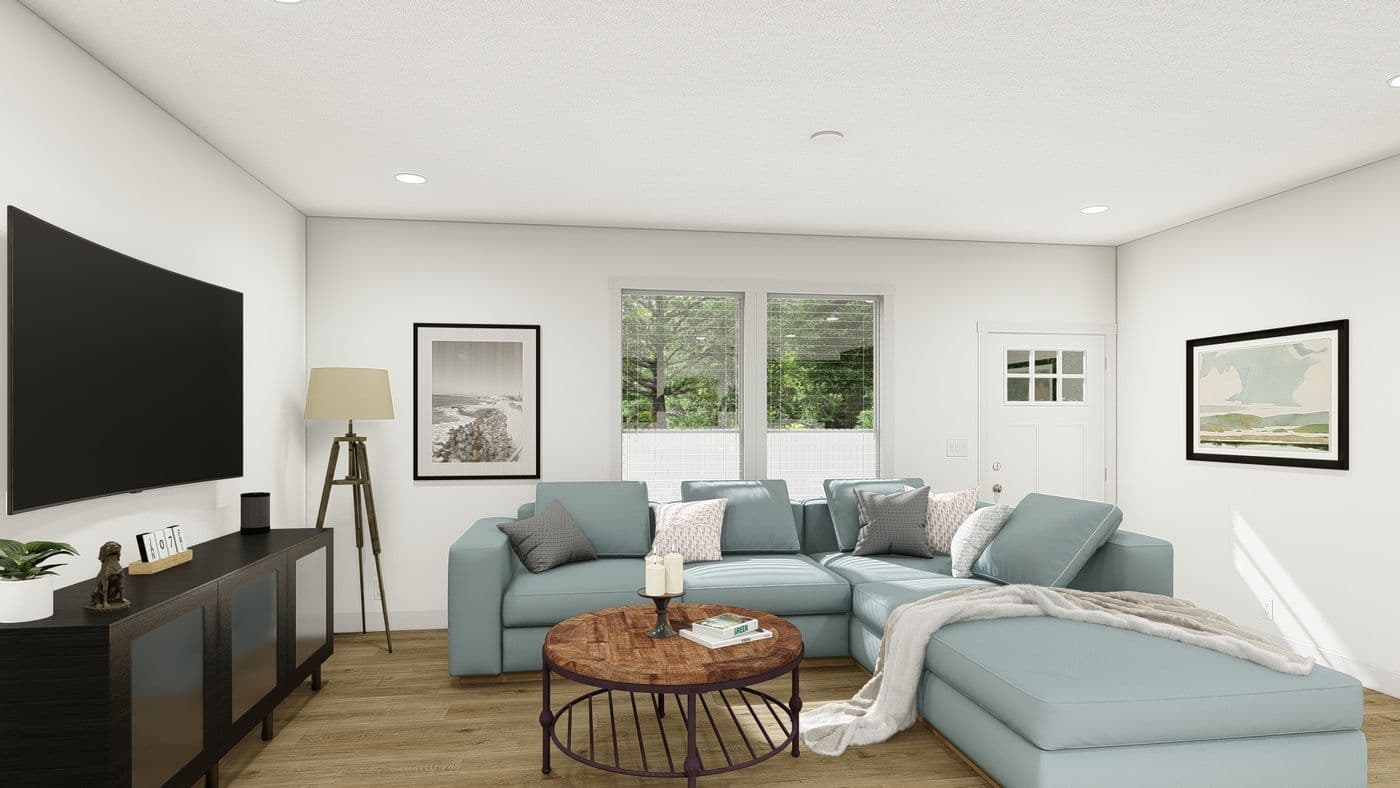 The HRR-2860-4C           ZEPPELIN Living Room. This Manufactured Mobile Home features 4 bedrooms and 2 baths.