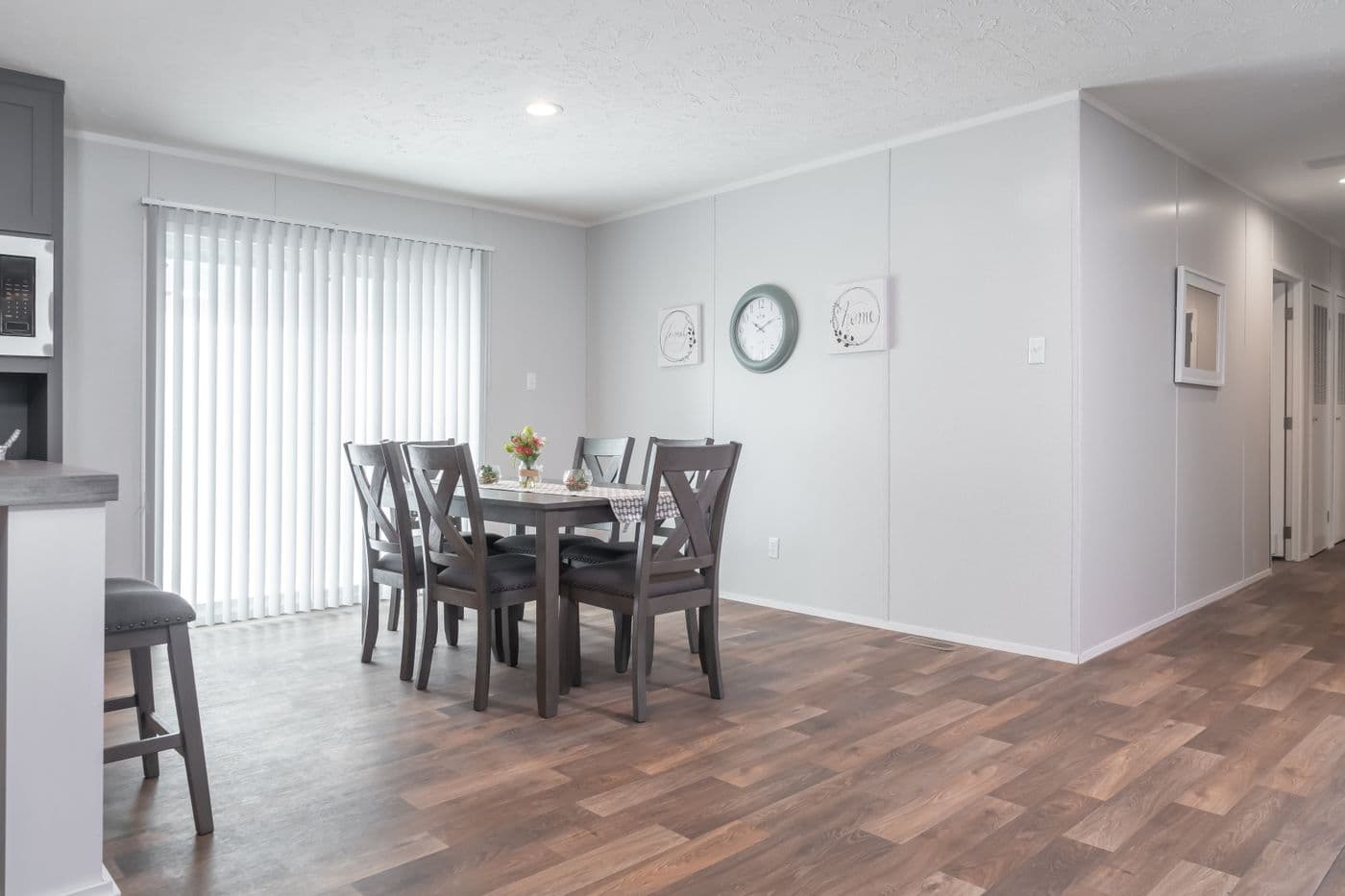 The TRADITION 3268B Dining Room. This Manufactured Mobile Home features 5 bedrooms and 3 baths.