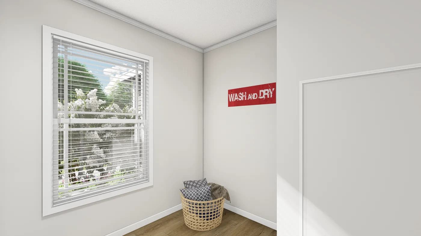 The HAWTHORNE Utility Room. This Manufactured Mobile Home features 3 bedrooms and 2 baths.