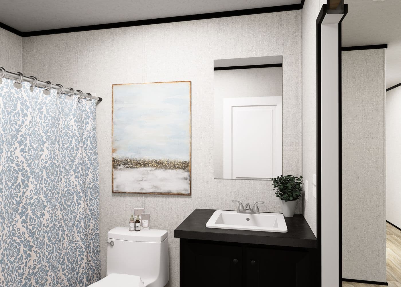 The LUMEN Guest Bathroom. This Manufactured Mobile Home features 3 bedrooms and 2 baths.