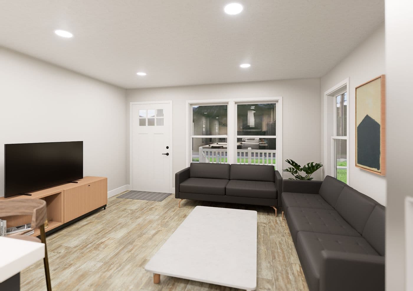The ANNIVERSARY 1566 Living Room. This Manufactured Mobile Home features 2 bedrooms and 2 baths.