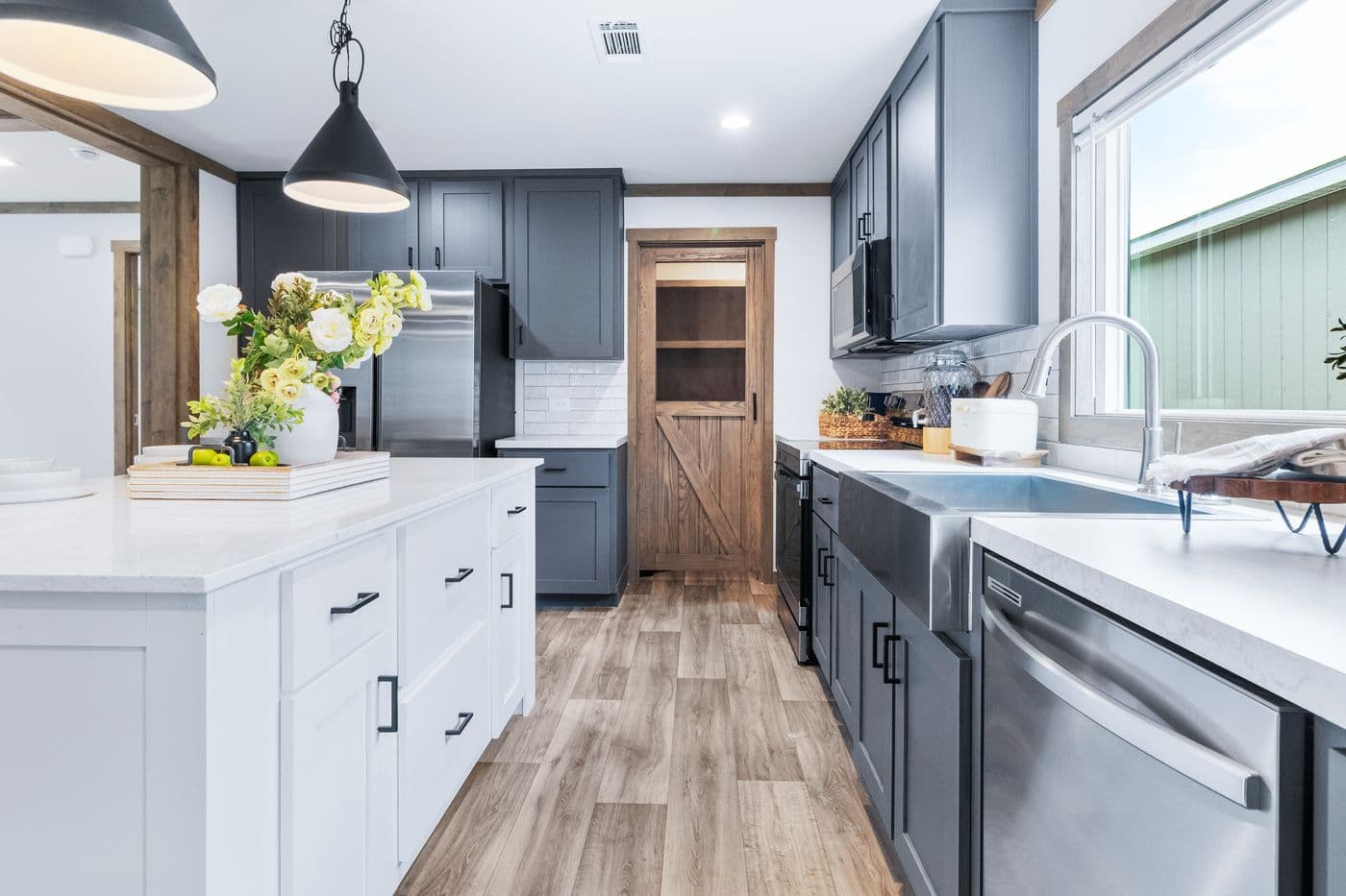 The FARM 3 FLEX Kitchen. This Manufactured Mobile Home features 3 bedrooms and 2 baths.