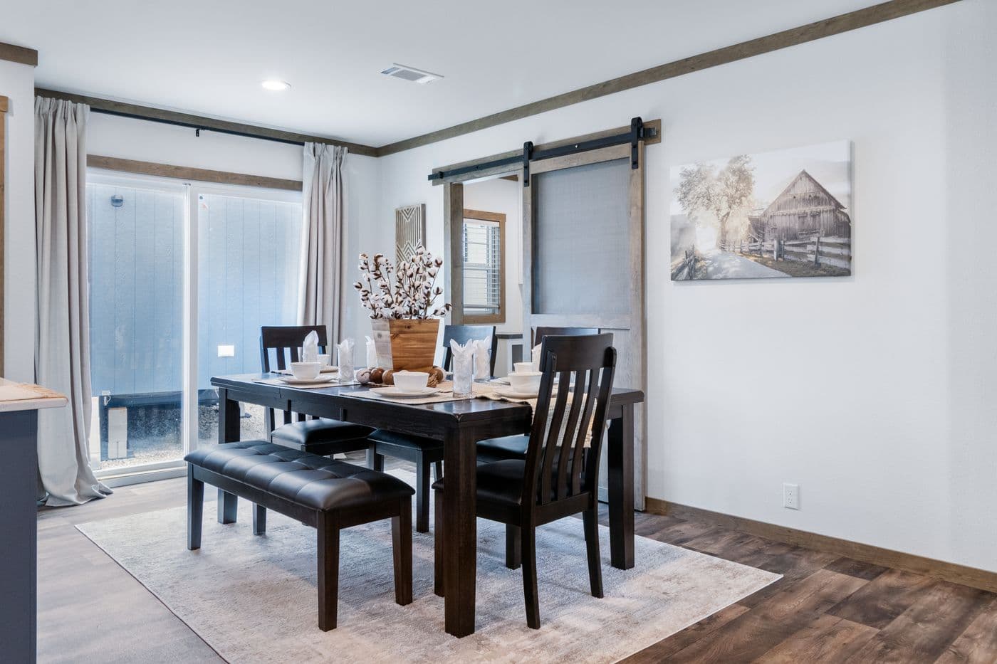 The SAWYER ELITE Dining Area. This Manufactured Mobile Home features 3 bedrooms and 2 baths.