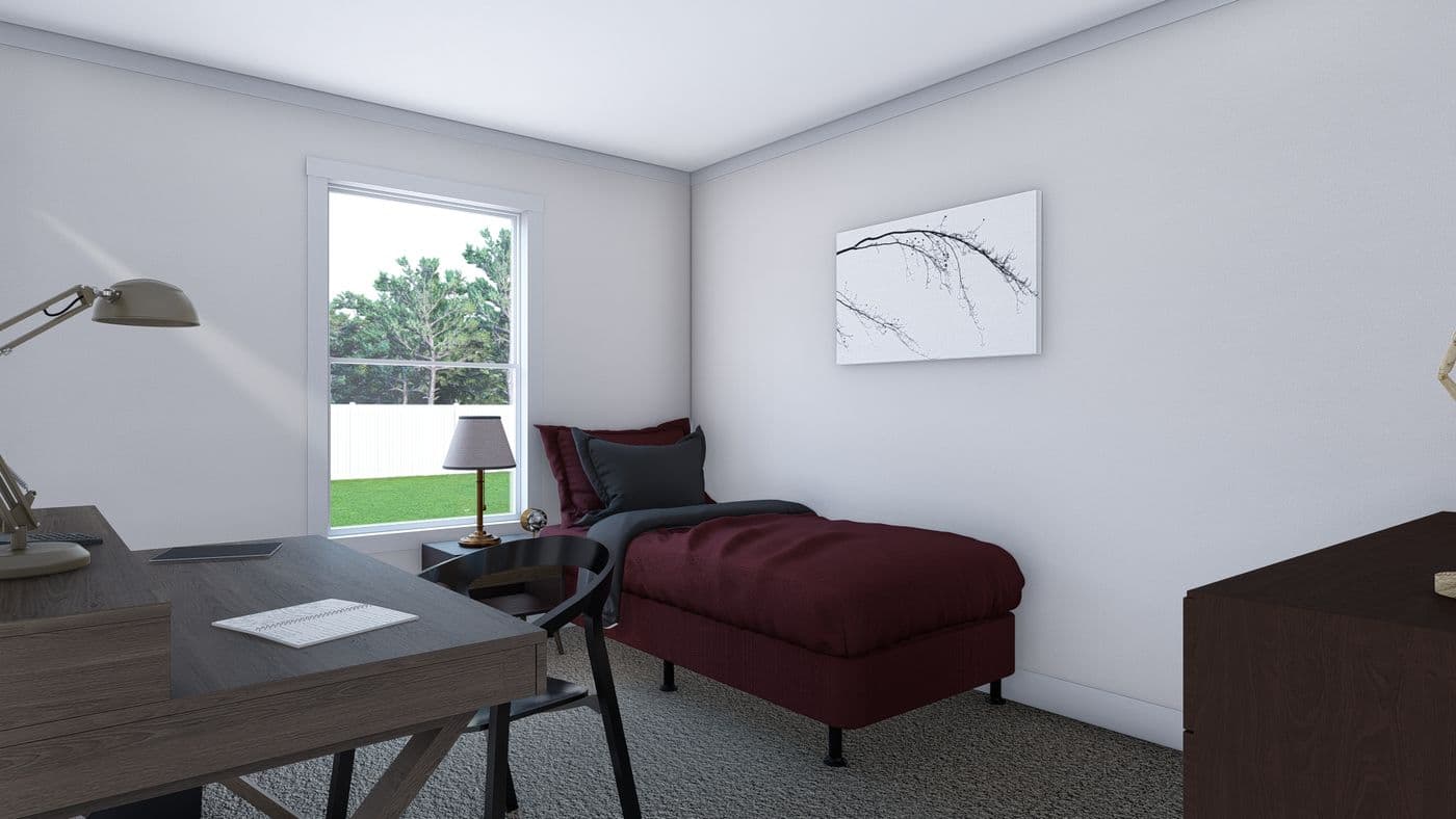 The SUPERFLY Bedroom. This Modular Home features 5 bedrooms and 2 baths.