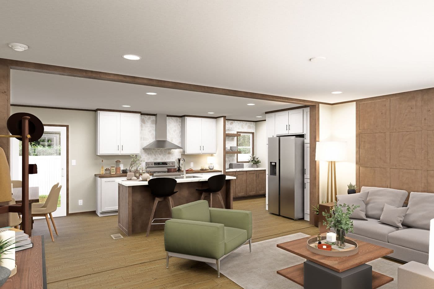 The EXPEDITION Living Room. This Manufactured Mobile Home features 4 bedrooms and 2 baths.